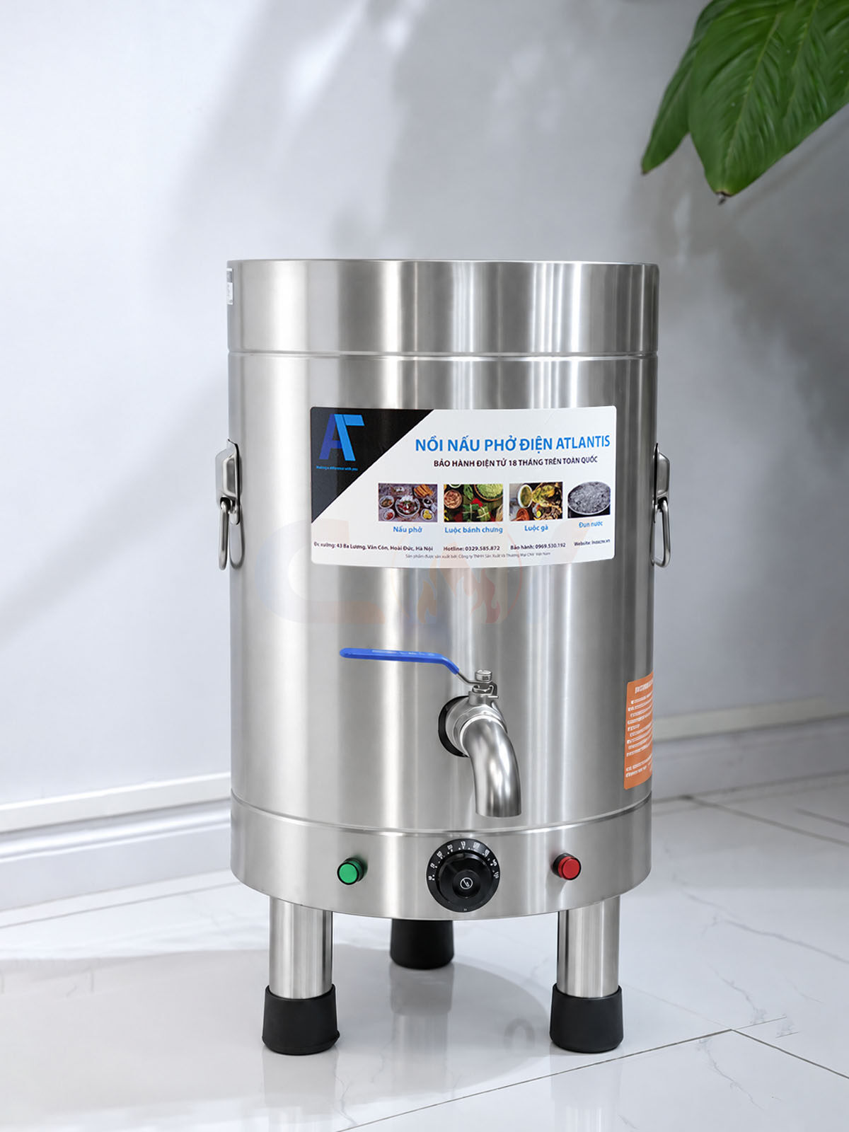 Nồi nấu phở 50 lít mâm nhiệt Atlantis Ames – AL18650M 2 Nồi nấu phở đế tròn 50 lít Atlantis AL18050M basic 2