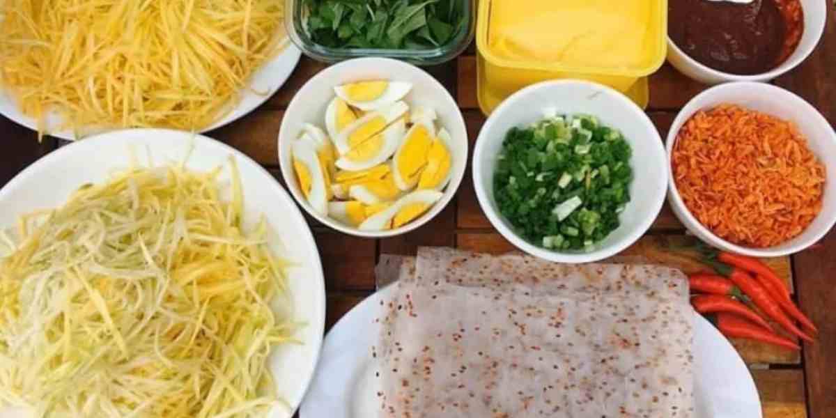 Nguyên liệu làm bánh tráng nướng