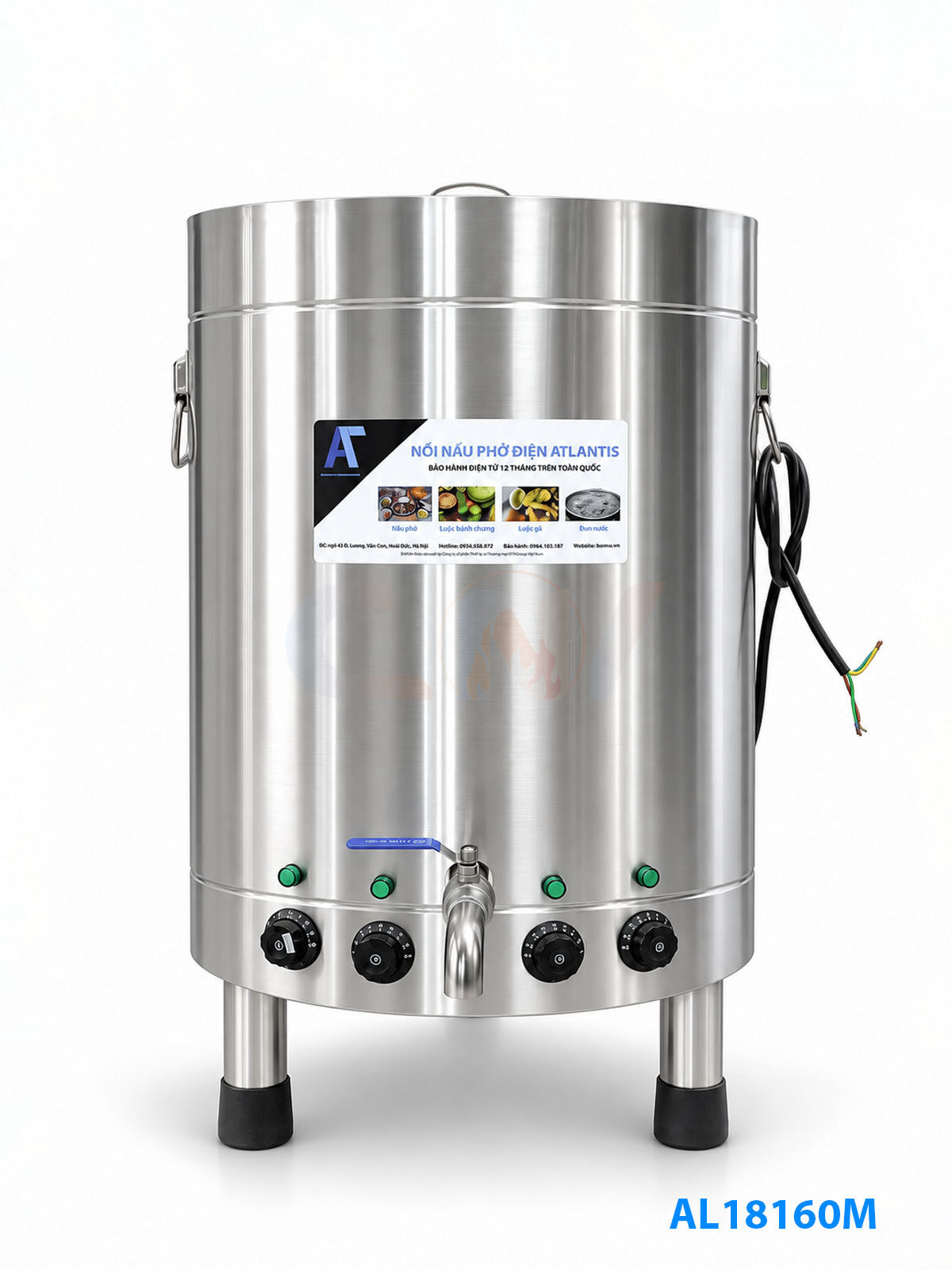 Nồi nấu phở 160 lít mâm nhiệt Atlantis Ames – AL18160M 1 Nồi nấu phở đế tròn 160 lít Atlantis AL18160 basic