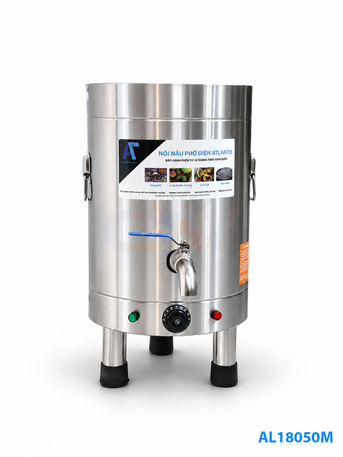 Nồi nấu phở 50 lít mâm nhiệt Atlantis Ames – AL18650M 1 Nồi nấu phở đế tròn 50 lít Atlantis AL18050 basic