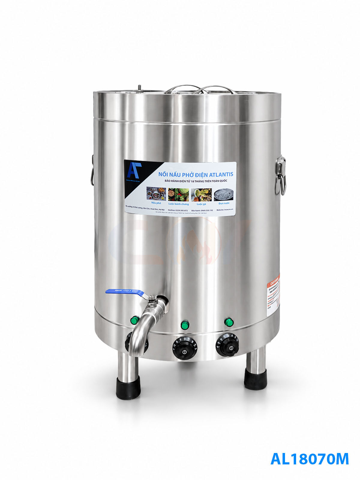 Nồi nấu phở 70 lít mâm nhiệt Atlantis Ames – AL18670M 1 Nồi nấu phở đế tròn 70 lít Atlantis AL18070 basic