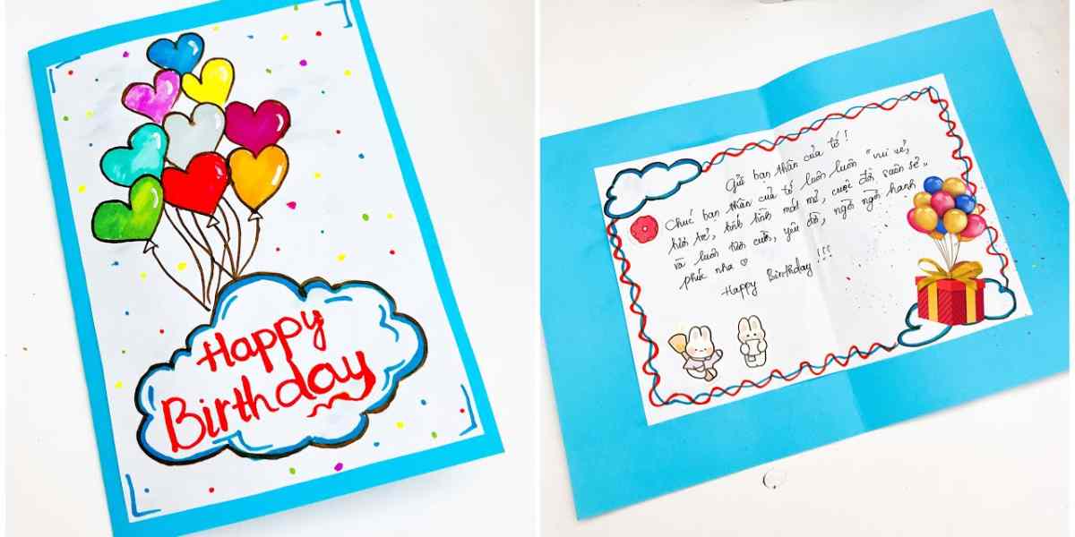 Cách làm thiệp sinh nhật bằng giấy A4