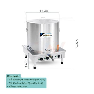 Nồi nấu phở 160 lít Atlantis Square đế vuông mâm nhiệt AL18160S 16 Nồi nấu phở 160 lít Atlantis Square đế vuông mâm nhiệt