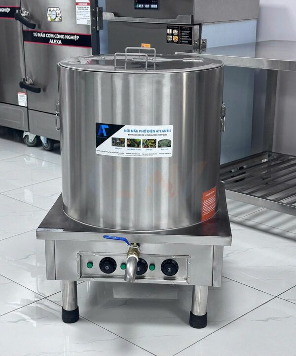 Nồi nấu phở 100 lít Atlantis Square đế vuông mâm nhiệt AL18100S