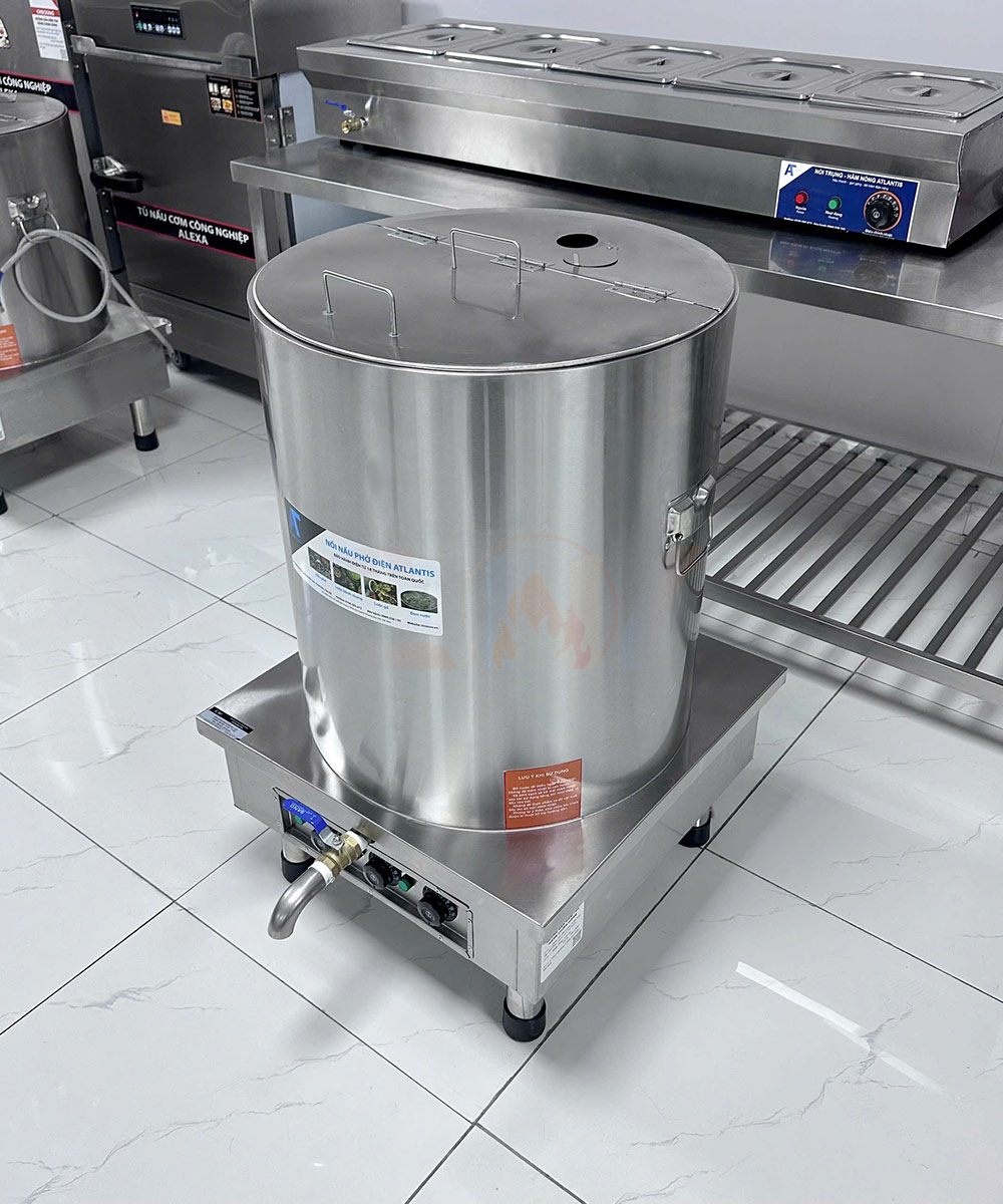 Nồi nấu phở điện 120 lít Atlantis Square đế vuông mâm nhiệt AL18120S 2 noi nau pho mam nhiet 120 lit atlantis