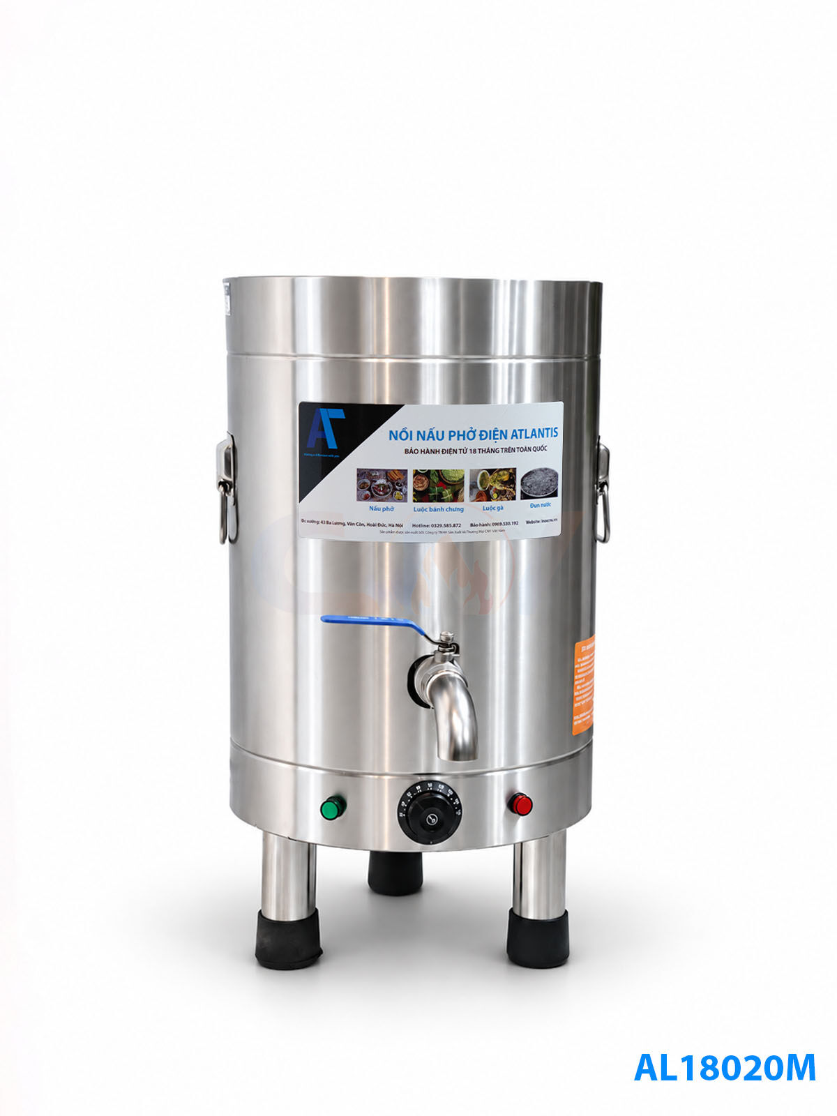 Nồi nấu phở 20 lít mâm nhiệt Atlantis Basic đế tròn AL18620M 1 Nồi nấu phở đế tròn 20 lít Atlantis AL18020 basic
