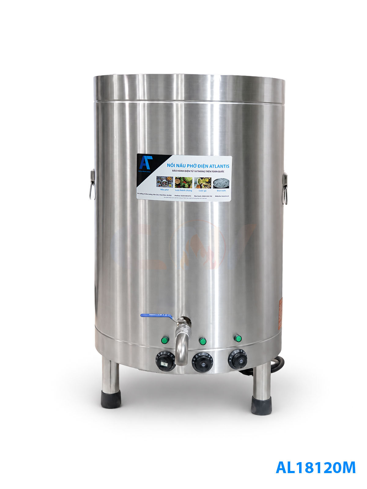 Nồi nấu phở 120 lít mâm nhiệt Atlantis Ames – AL18120M 1 Nồi nấu phở đế tròn 120 lít Atlantis AL18120 basic